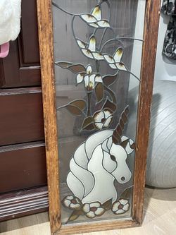 Antique Unicorn Stain Glass