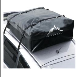 Himal Car Rooftop Cargo Carrier,15 Cubic Feet Heavy Duty Waterproof Vehicle Soft-Shell Rooftop Bag with 8 Straps and 2 Zippers, Fits All Vehicles with