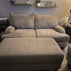 Sofa, loveseat, and ottoman