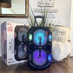 QFX Dual 10” Bluetooth rechargeable Party Speaker With Microphone And LED Lights 🔊🎤🎶