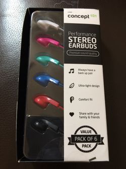 Stereo Earbuds Pack of 6 Brand New