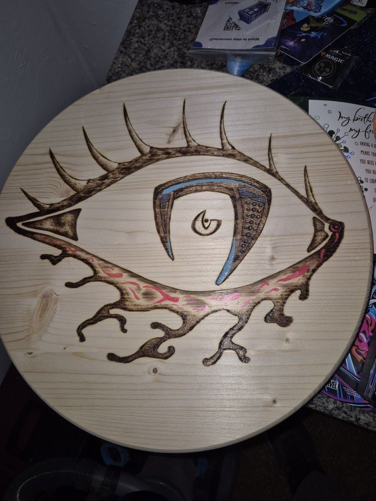 "Eye See You" Woodburning, Pyrography