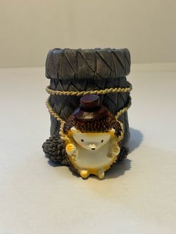 Hedgehog desk pencil holder, toothbrush holder, desk organizer container.