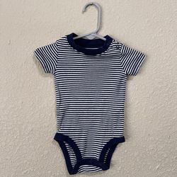 Just one you by Carters 3 months onesie Blue White Striped Snap Button Closure