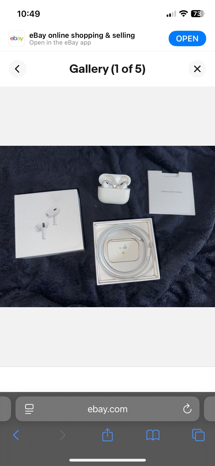 Apple AirPods Pro 2nd Generation with Wireless Charging Case Original Box Used