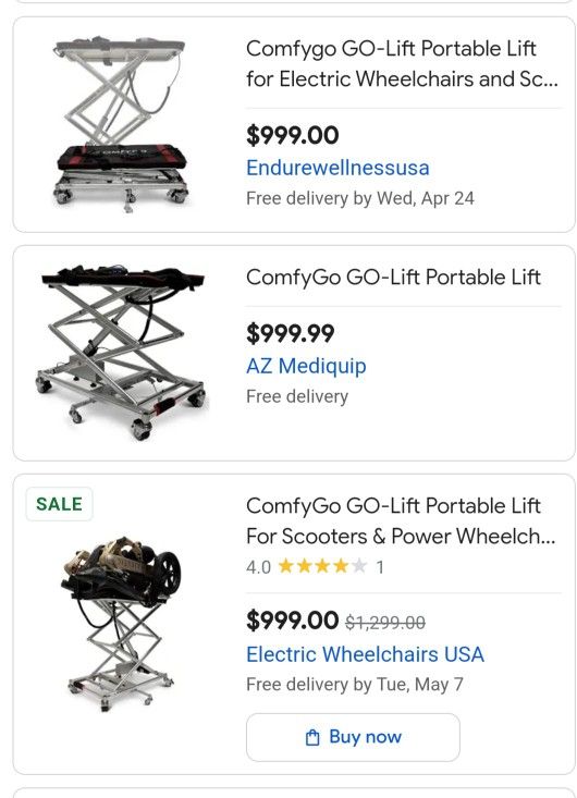 Comfy Go Mobility Scooter Lift