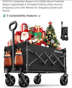 NEW COLLAPSIBLE WAGON WITH WHEELS 220LBS CAPACITY