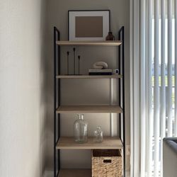 72 INCH OAK LADDER SHELF