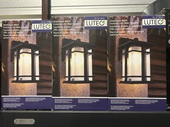 Lutec Craftsman Style Outdoor LED Wall Lantern Light Matte Black 810 Lumen NEW