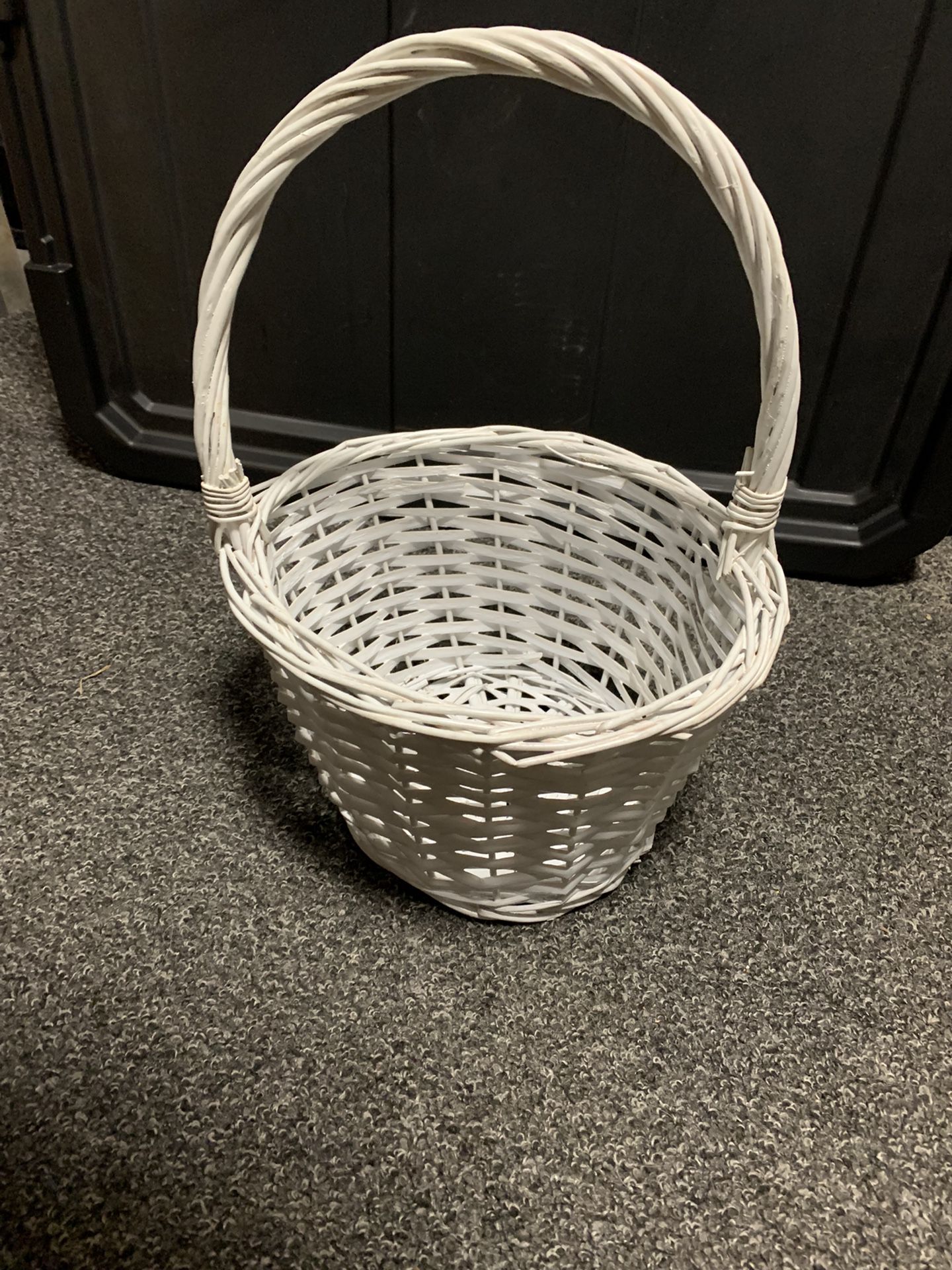White Flower girl basket