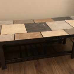 Tile Coffee Table With One End Table