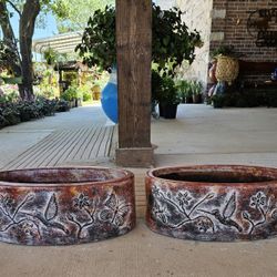 Long Hummingbird Clay Pots (Planters) Plants. Pottery $45 cada una.