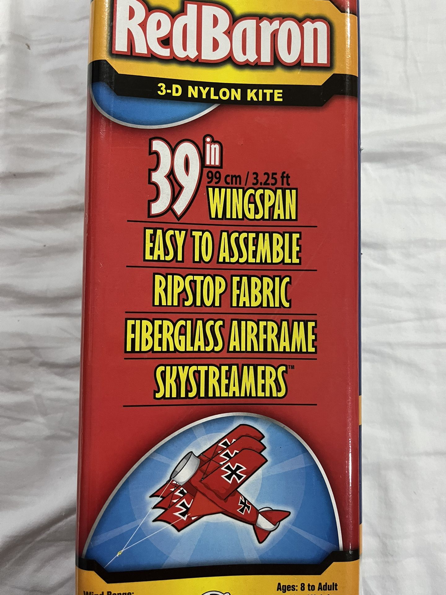 X Kites Red Baron 39” Nylon Toy Kite Kit Plane Airplane