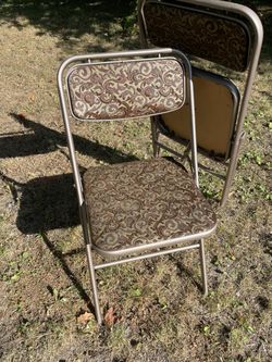 5 - 1950’’’s Vintage Samsonite Padded Metal Folding Chairs 