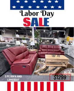 2 PC REC SOFA AND LOVESEAT