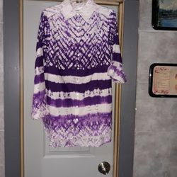 Purple Tie Dye Tunic Sz Med