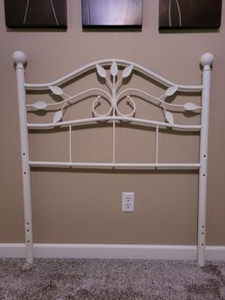 Charming White Metal Twin Bed Headboard