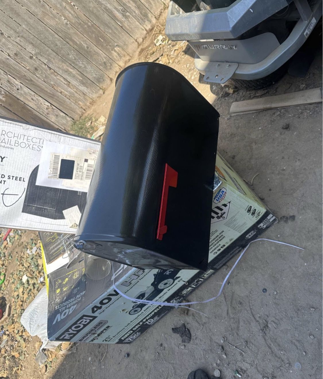 Architectural Mailboxes Stanley Black, Extra Large, Steel, Post Mount Mailbox