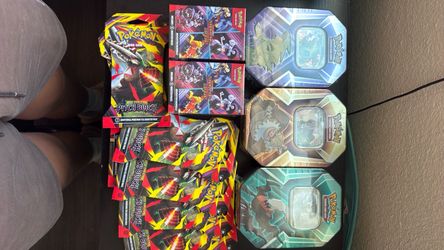 Pokémon TCG Sealed Lot — Destined Rivals Bundles x2, 10x Pitch Black Boosters, 3 Tins — All Factory Sealed