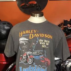 VINTAGE 2000 Harley Davidson T-shirt Large Men, 24 Years Old, LOUISIANA