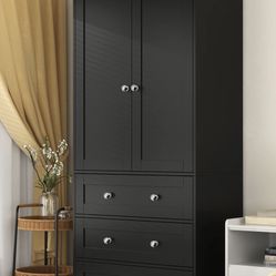 Black Dresser With Hanging Rack