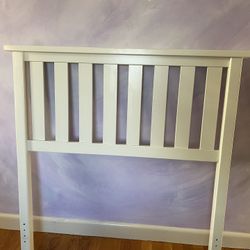 Twin Headboard, Frame, And Box spring From Jordan’s White Perfect Condition 