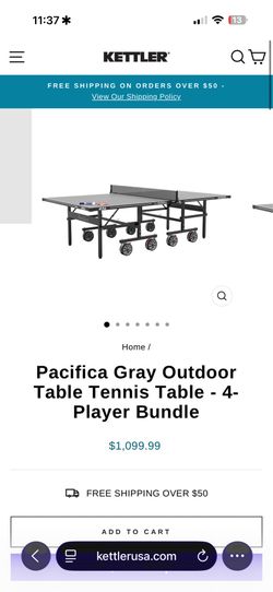 Pacifica Blue Outdoor Table Tennis Table - 4-Player Bundle