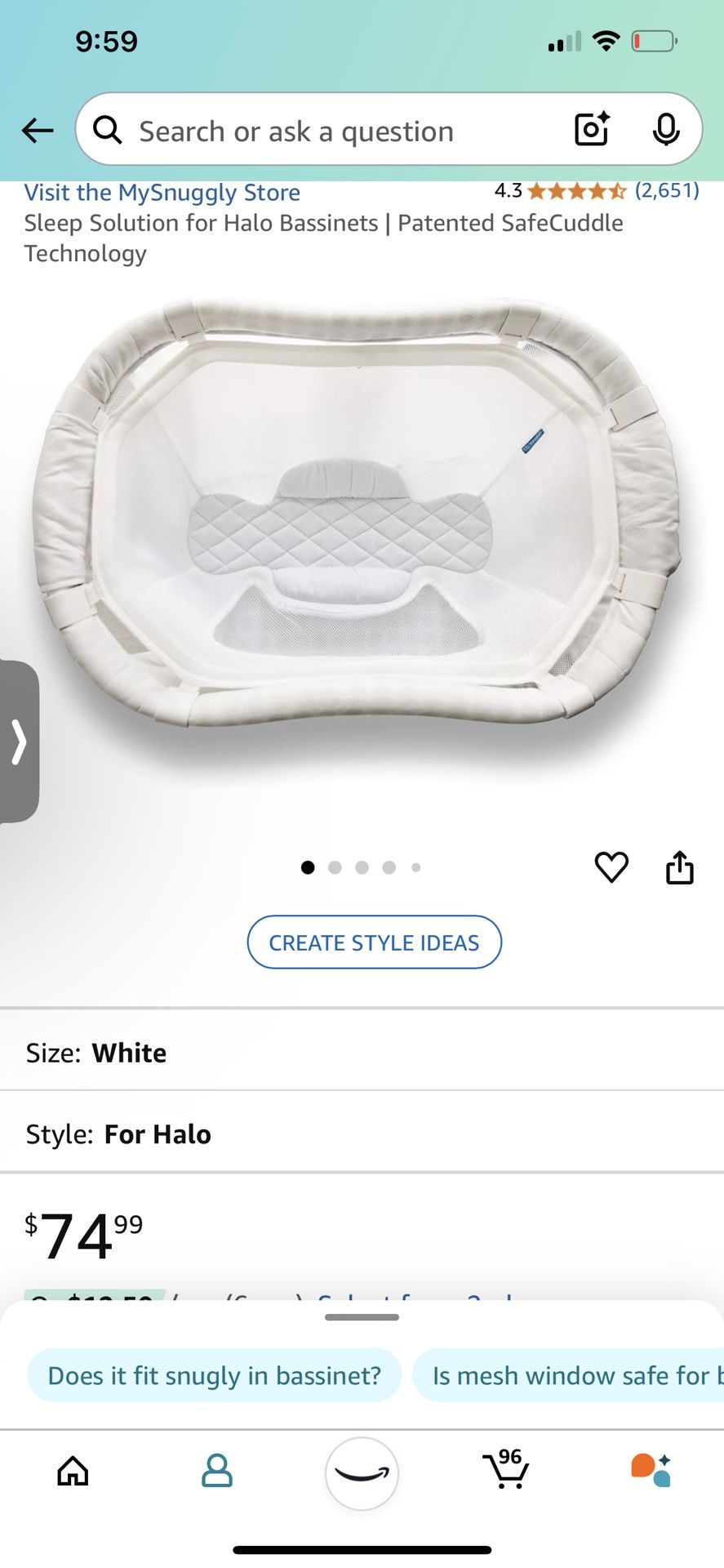 Mamaroo Bassinet + Insert For New Born
