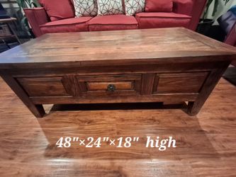 Solid Sheesham Wood Coffee Table with Storage Drawer - Great Condition