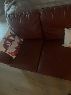 Wine Leather Couch