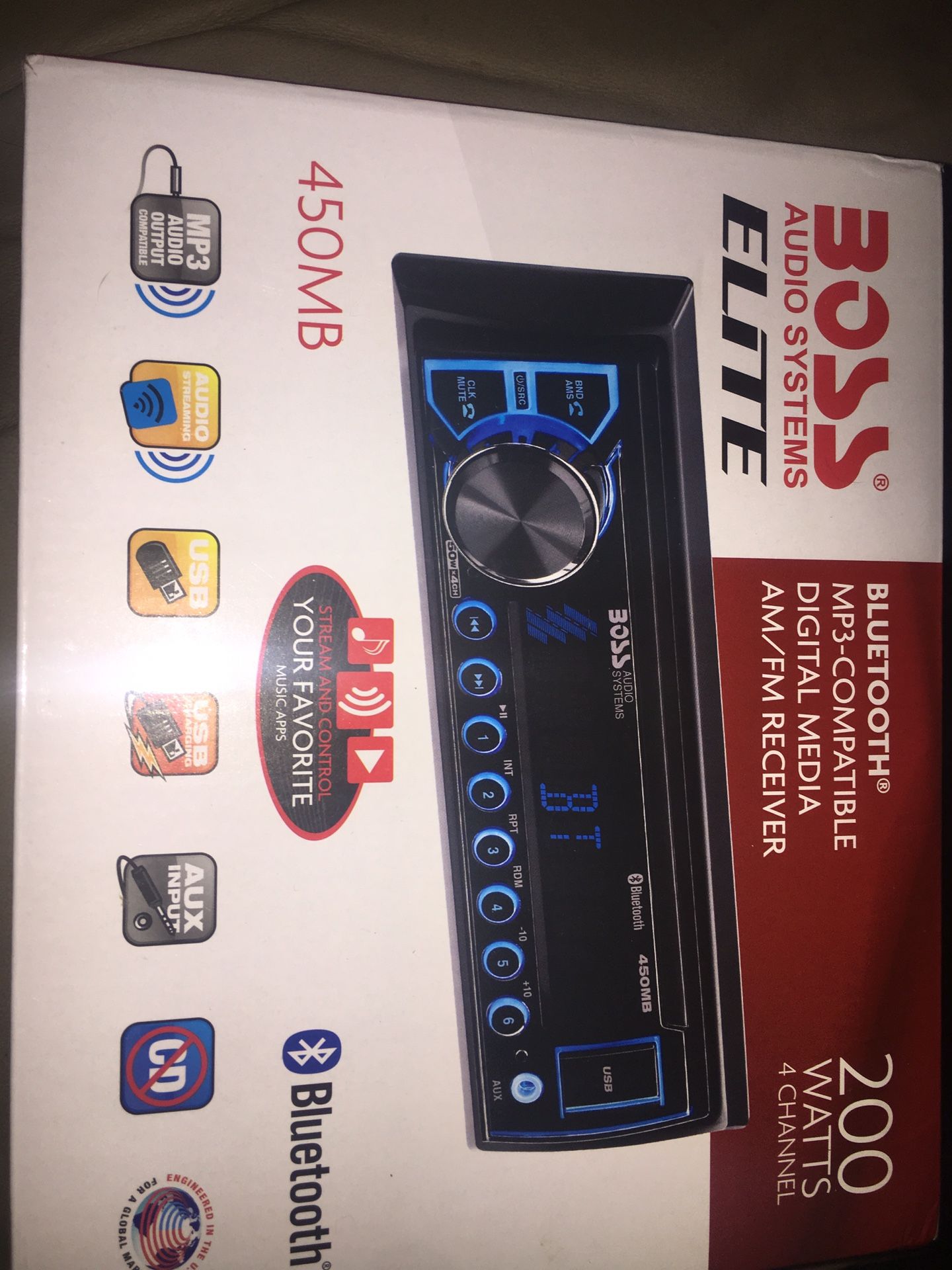 Boss Elite Bluetooth radio. New 5 year warranty