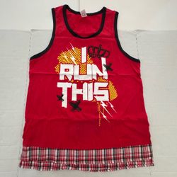 Pre Owned Good Last Photo Spot I have not tried to remove spot  Zumba Wear Dance Fitness Tank Top Shirt Plaid  Printed  Red Men  Size Medium