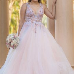 JOVANI, PROM DRESS, BLUSH PINK, SIZE 0