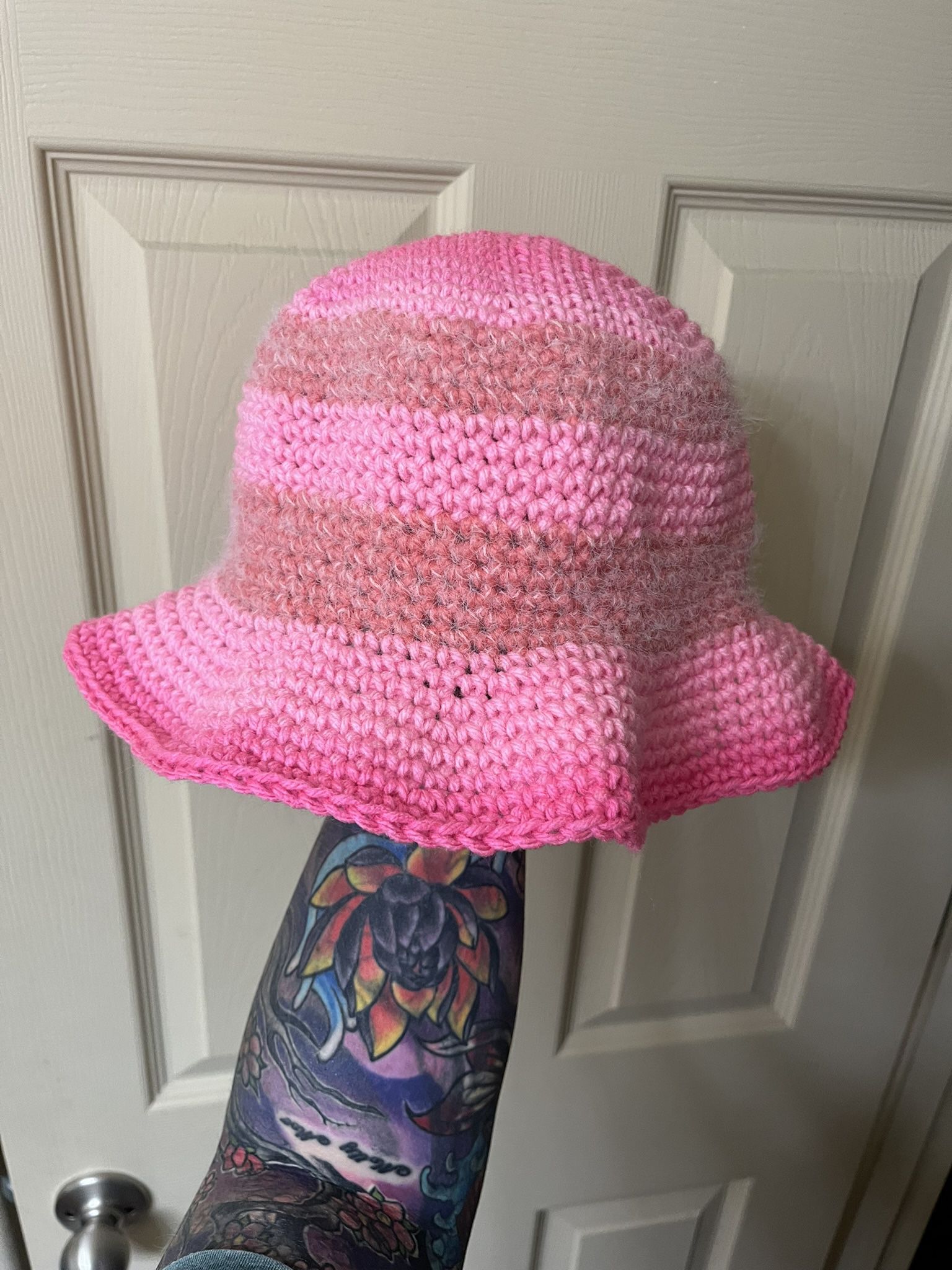 Pink Fade And Pink Fuzzy Bucket Hat 