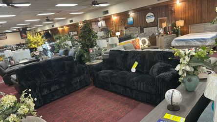 2pc Black Sofa And Love Seat Set