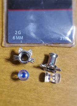 2 Gauge earrings 6mm