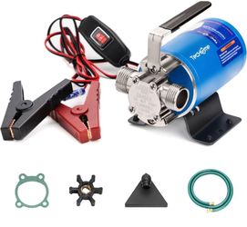 12V Water Transfer Pump Portable Utility Pump With On/Off Switch, Suction & Hose Kit