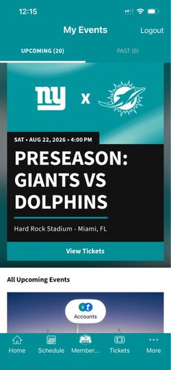 Miami Dolphins vs NY Giants