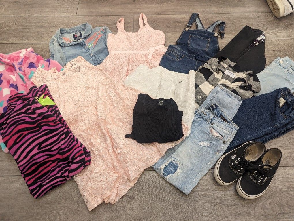 Lot of Size 10 Girls Clothes & VANS shoes Size 3.  Take All, Reduced to $25