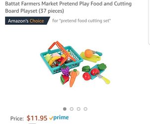 Battat Farmers Market Pretend Play Food and Cutting Board Playset (37 pieces)