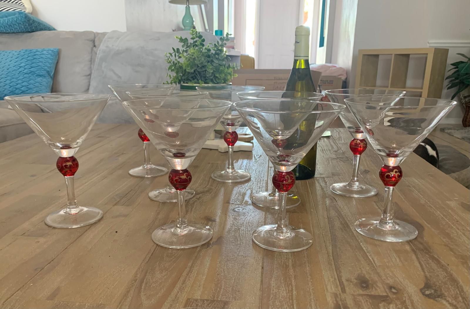 Set Of 9 Martini Glasses