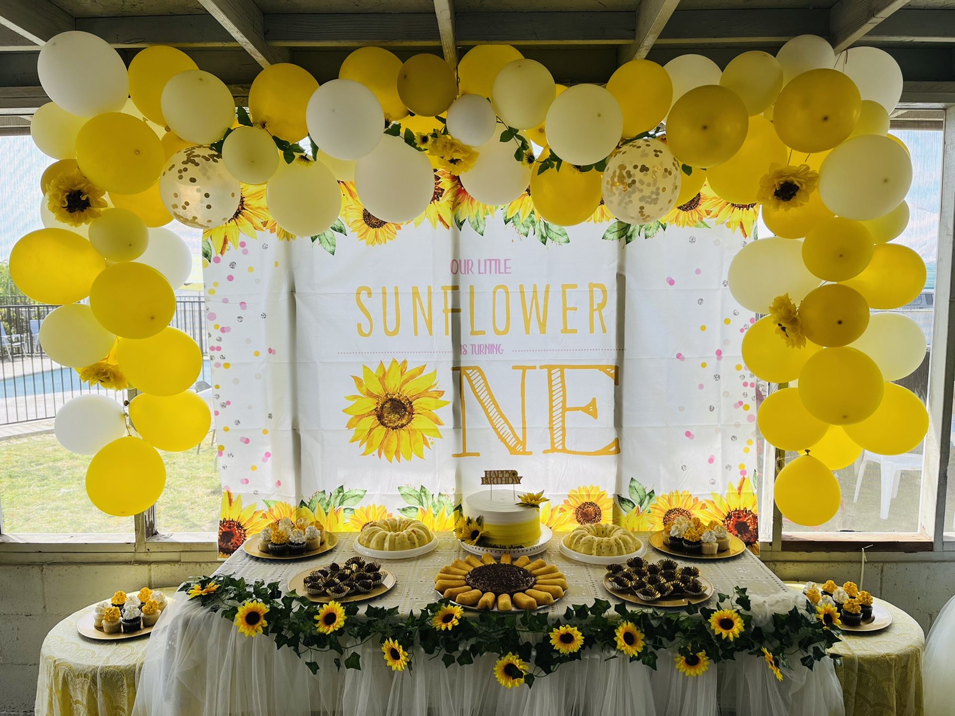 Sunflower 1st Birthday Backdrop