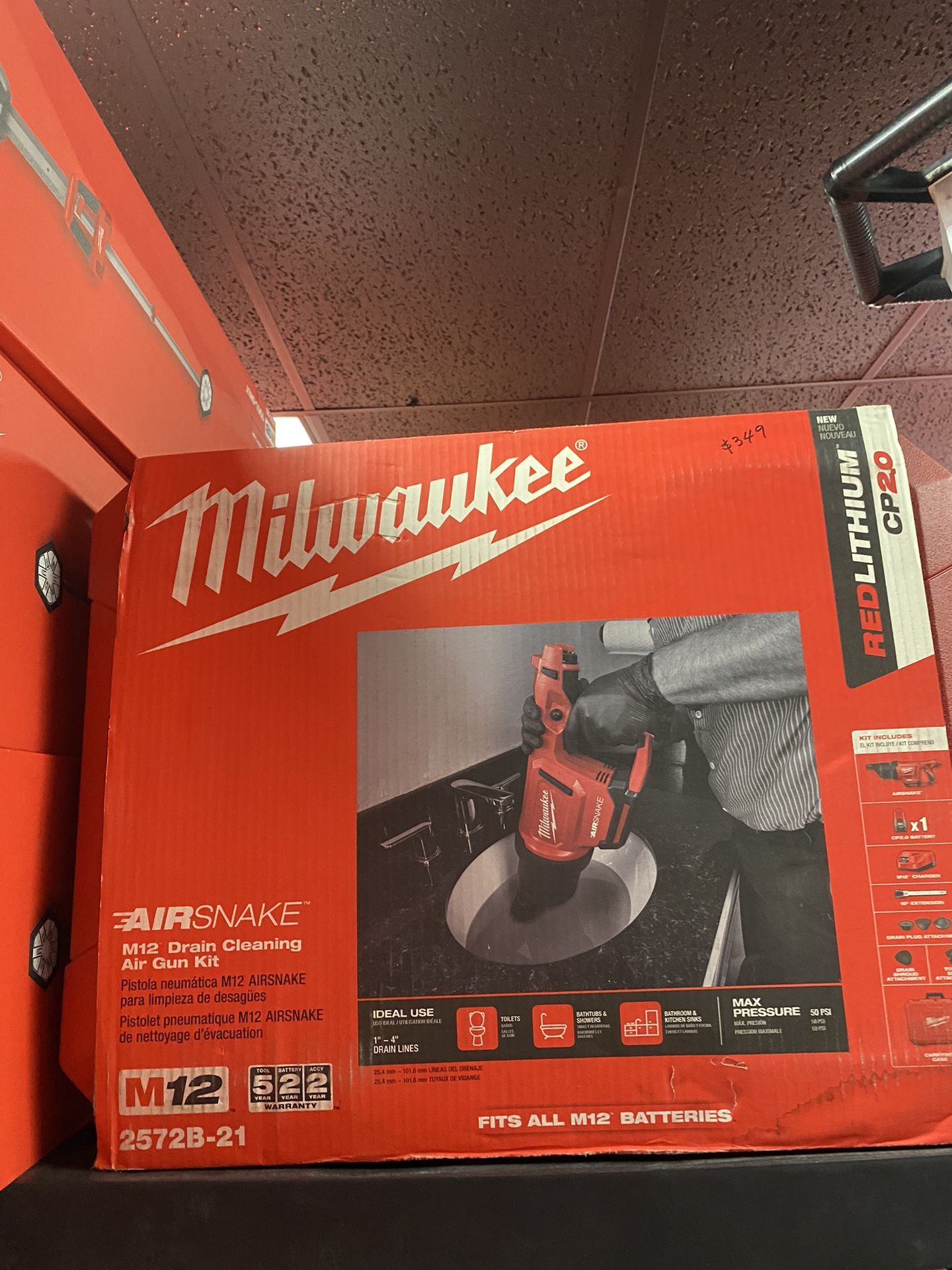 Milwaukee M12 Drain Cleaning Air Gun Kit