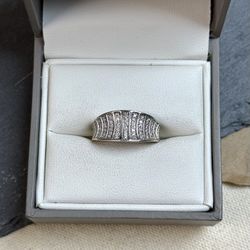 925 Sterling Silver Cubic Zirconia CZ  Band Ring 