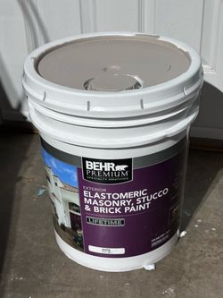 5 Gallon Paint Light Greige / Gris Beige Behr Premium Elastomeric Masonry Stucco & Bric