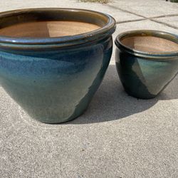 Teal Blue Ceramic Pot Set