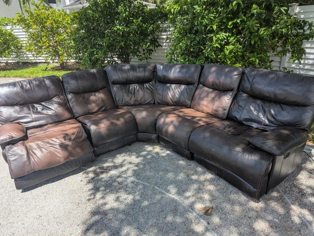 Free Leather Electric Reclining Sectional