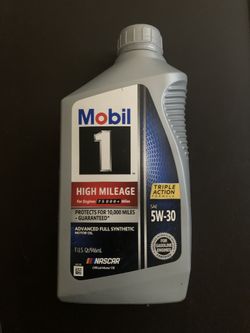 Mobil 1 High Mileage Full Synthetic Engine Oil 5W-30 1 Quart