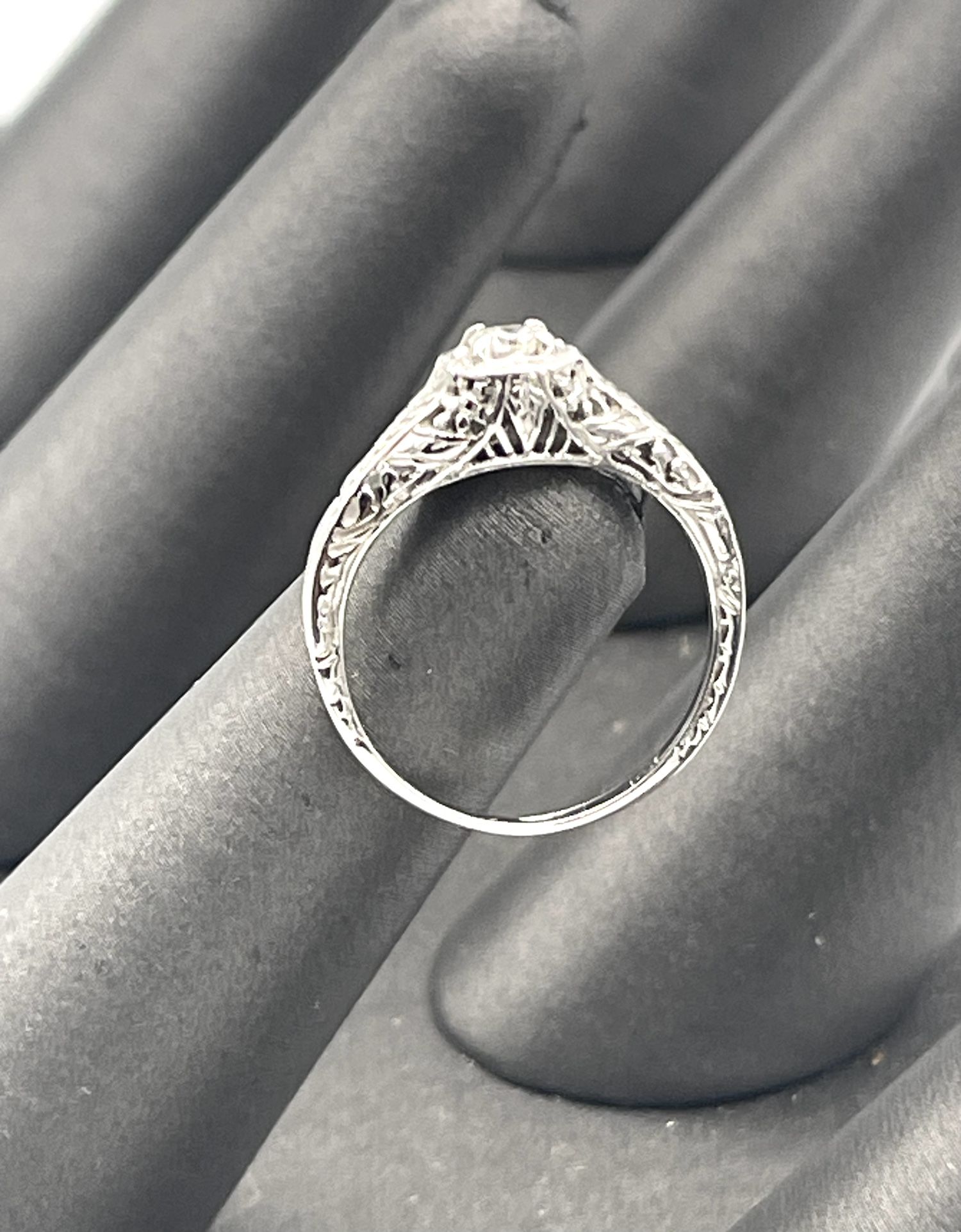 14K Diamond Filigree Ring