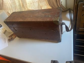 Antique Wooden Transit Case Or Tool Box 